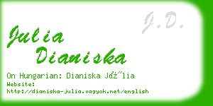 julia dianiska business card